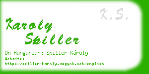karoly spiller business card