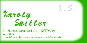 karoly spiller business card